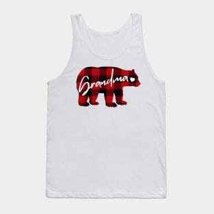 Grandma Bear. Buffalo plaid design Tank Top